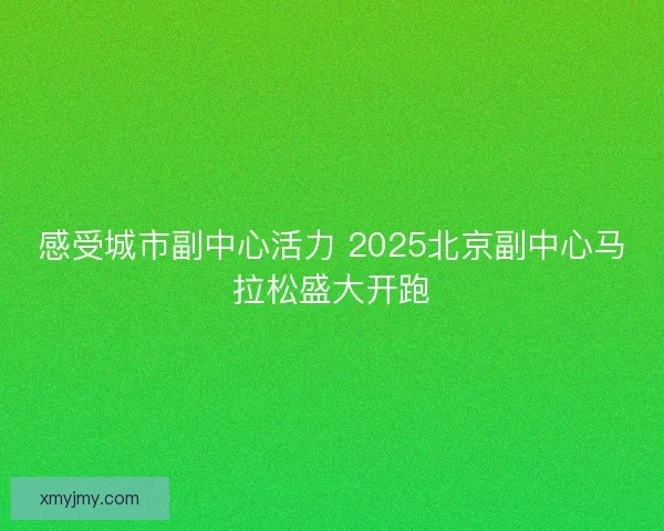 感受城市副中心活力 2025北京副中心马拉松盛大开跑